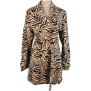 Dana Buchman Zebra Print Pea Coat